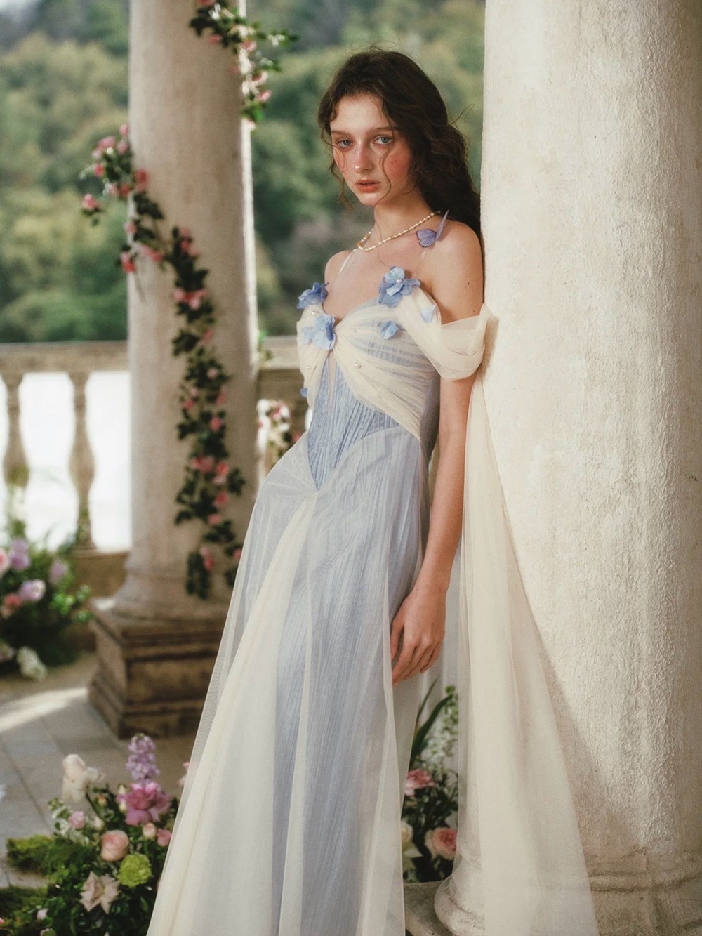 NEW LaceMade Blue Iris Bird Corset Dress Size S - Picture 12 of 12